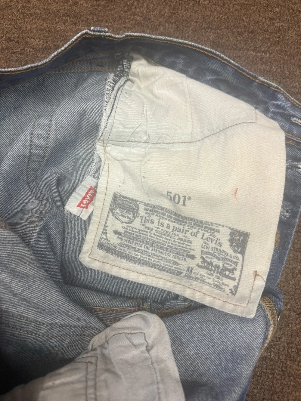 Levi’s 501 Original Button Fly Straight Leg Jeans W33 L34 Light Wash